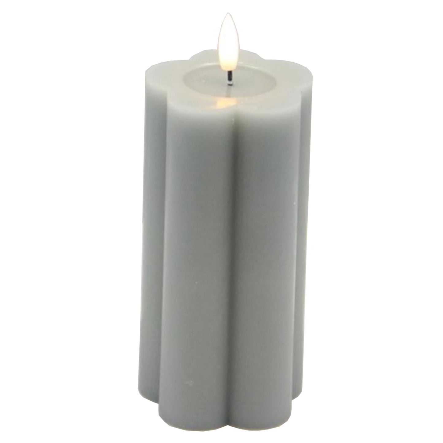 Luxe Collection Natural Glow Grey Pillar LED Candle - Darlington's Décor