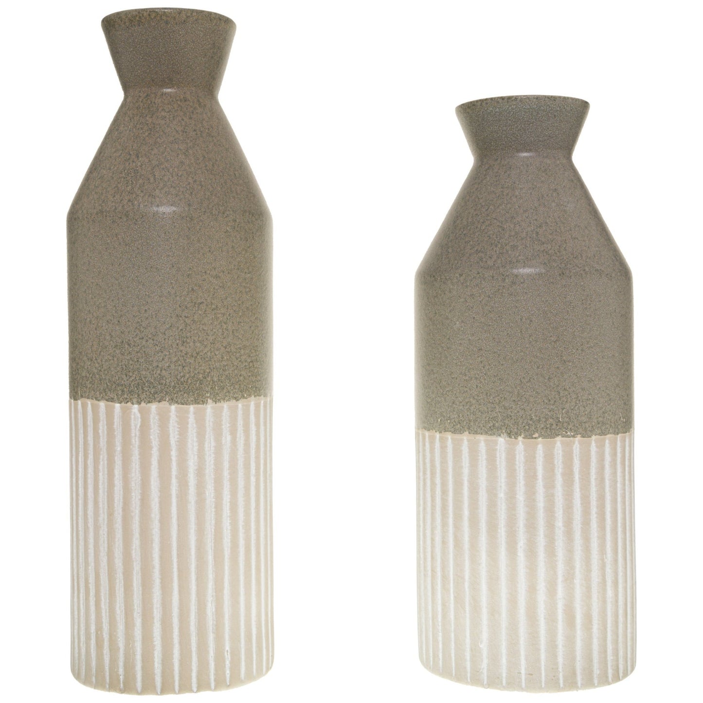 Mason Collection Grey Ceramic Ellipse Tall Vase Design - Darlington's Décor