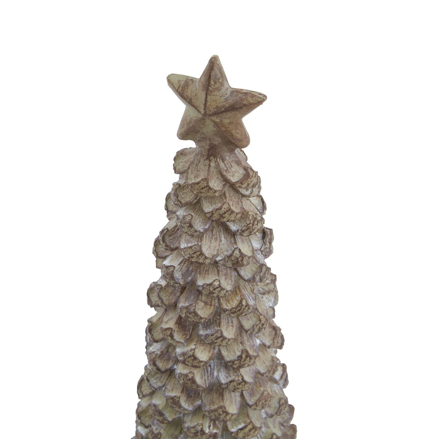 Medium Beige Cedar Tree With Star for Rustic Decor - Darlington's Décor