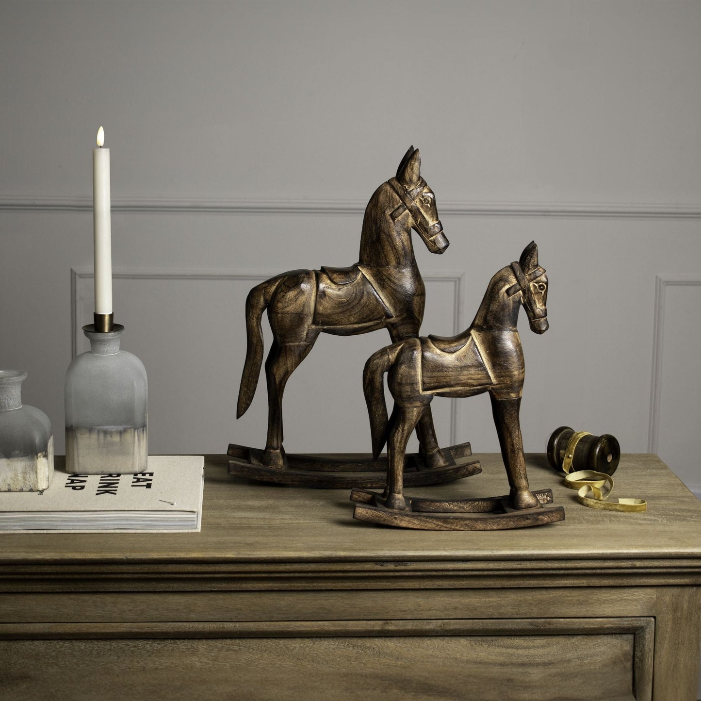 Natural Rocking Horse with Rustic Charm and Elegance - Darlington's Décor