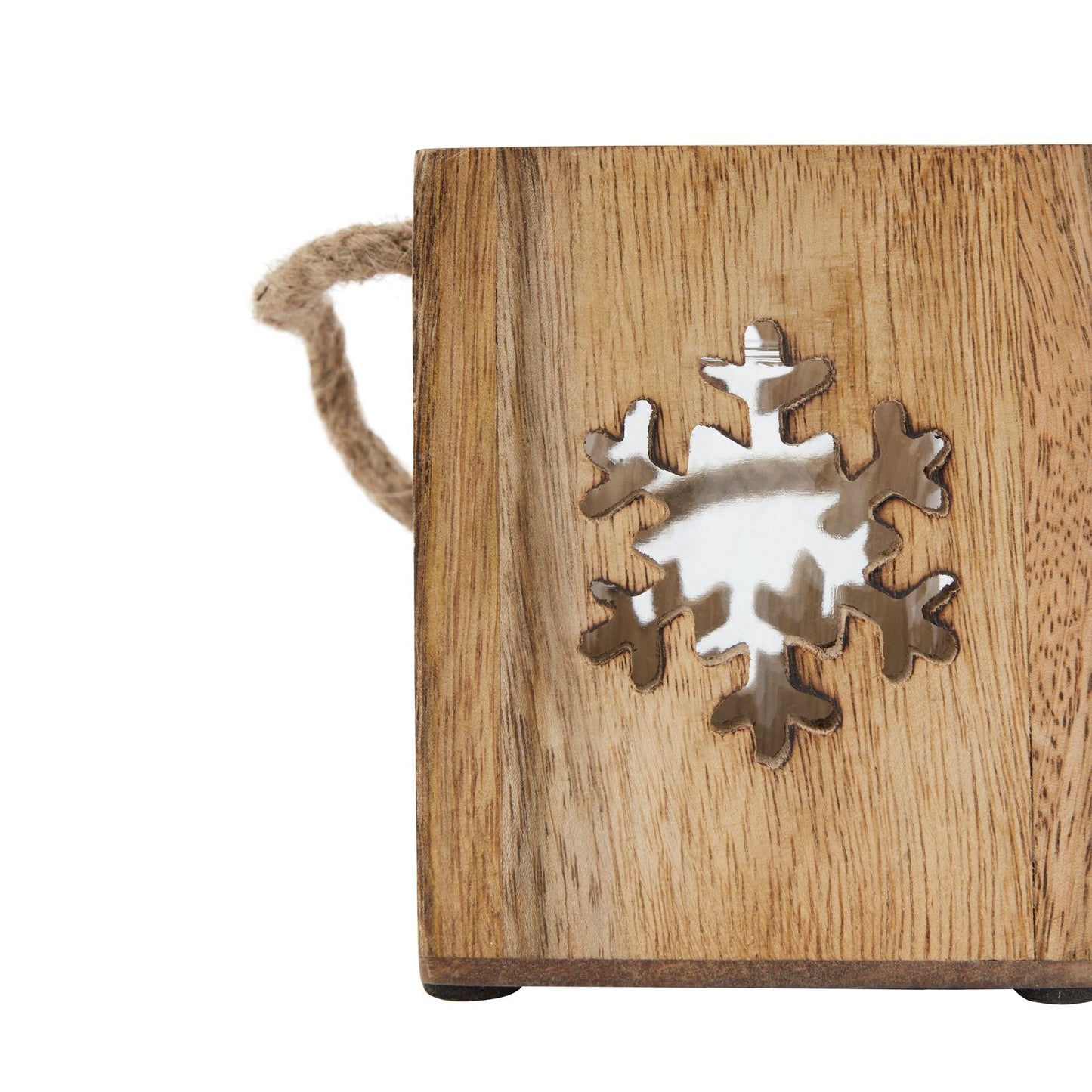 Natural Wooden Small Snowflake Tealight Candle Holder Decor - Darlington's Décor