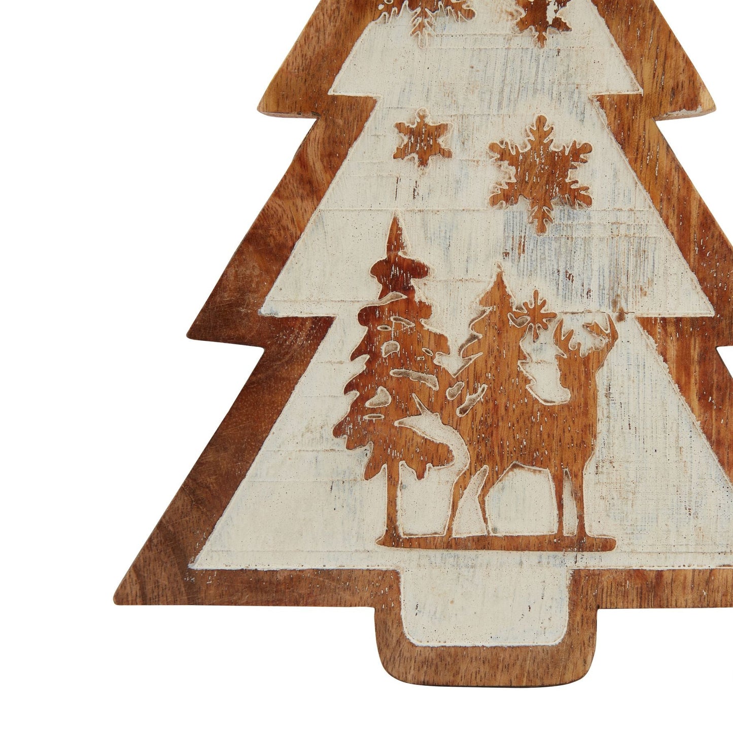 Natural Wooden Snow Scene Tree Decoration for Winter Charm - Darlington's Décor