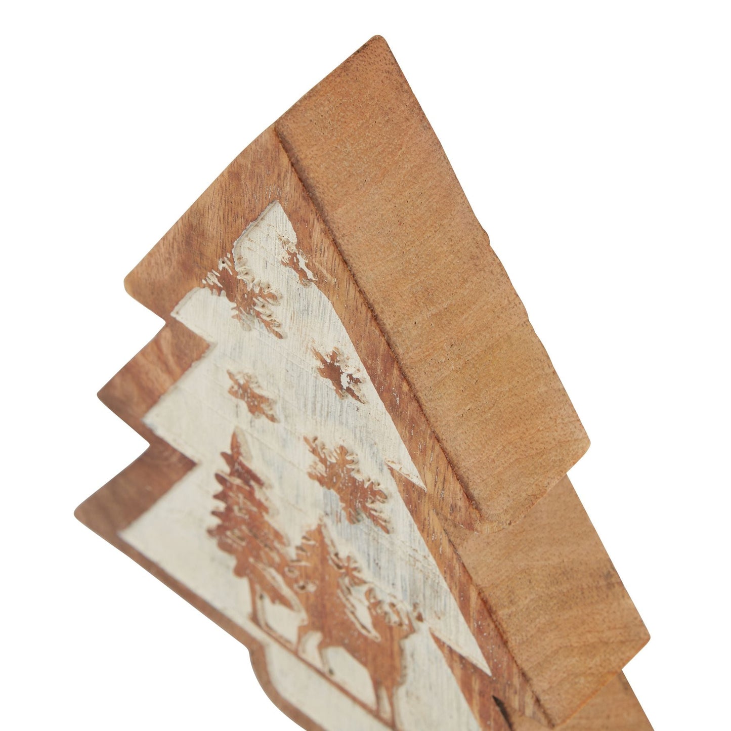 Natural Wooden Snow Scene Tree Decoration for Winter Charm - Darlington's Décor