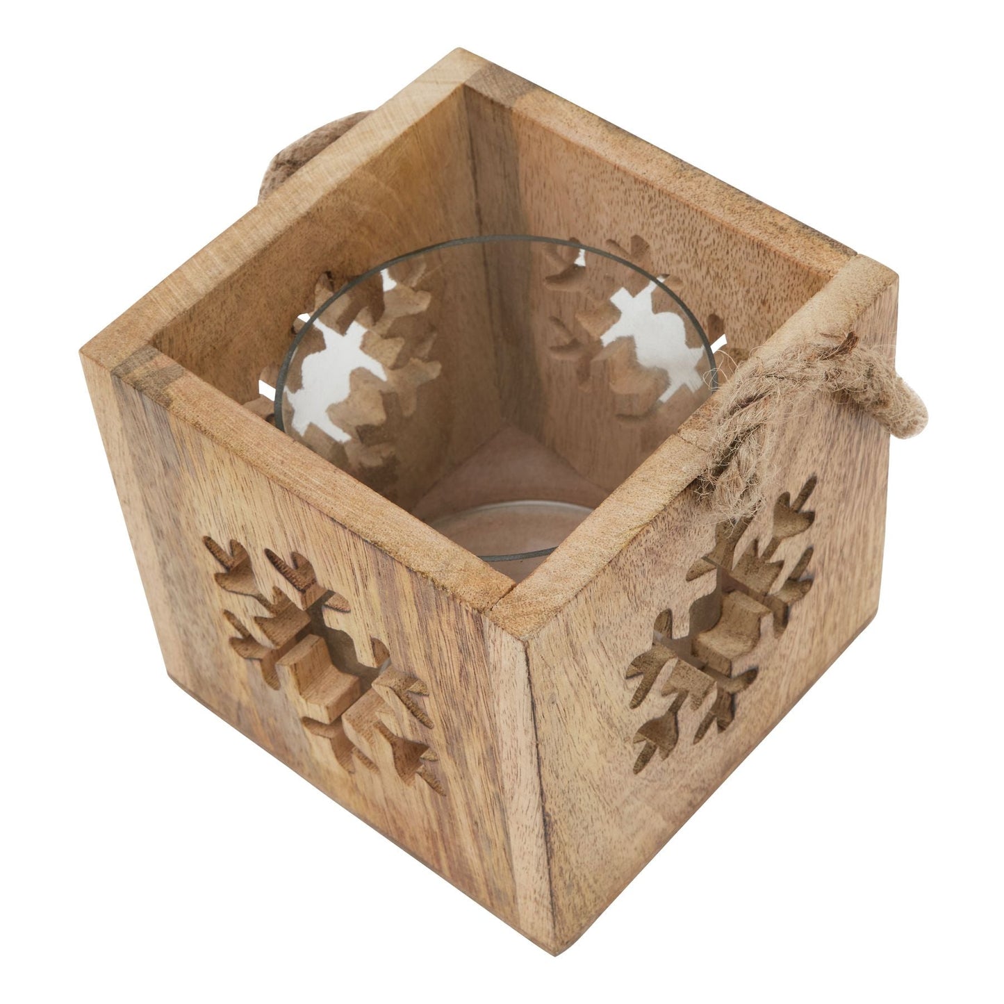 Natural Wooden Snowflake Tealight Candle Holder for Cozy Decor - Darlington's Décor