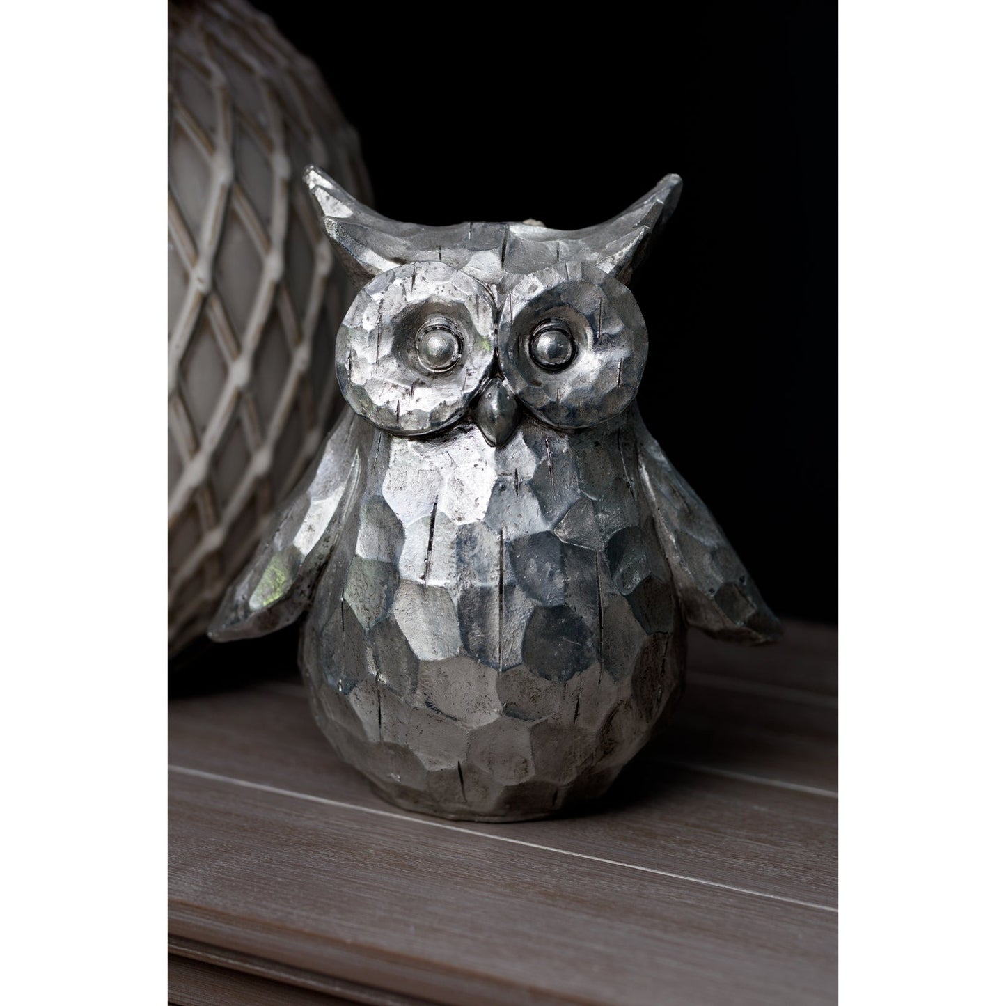 Olive The Large Silver Ceramic Owl Decorative Accent - Darlington's Décor