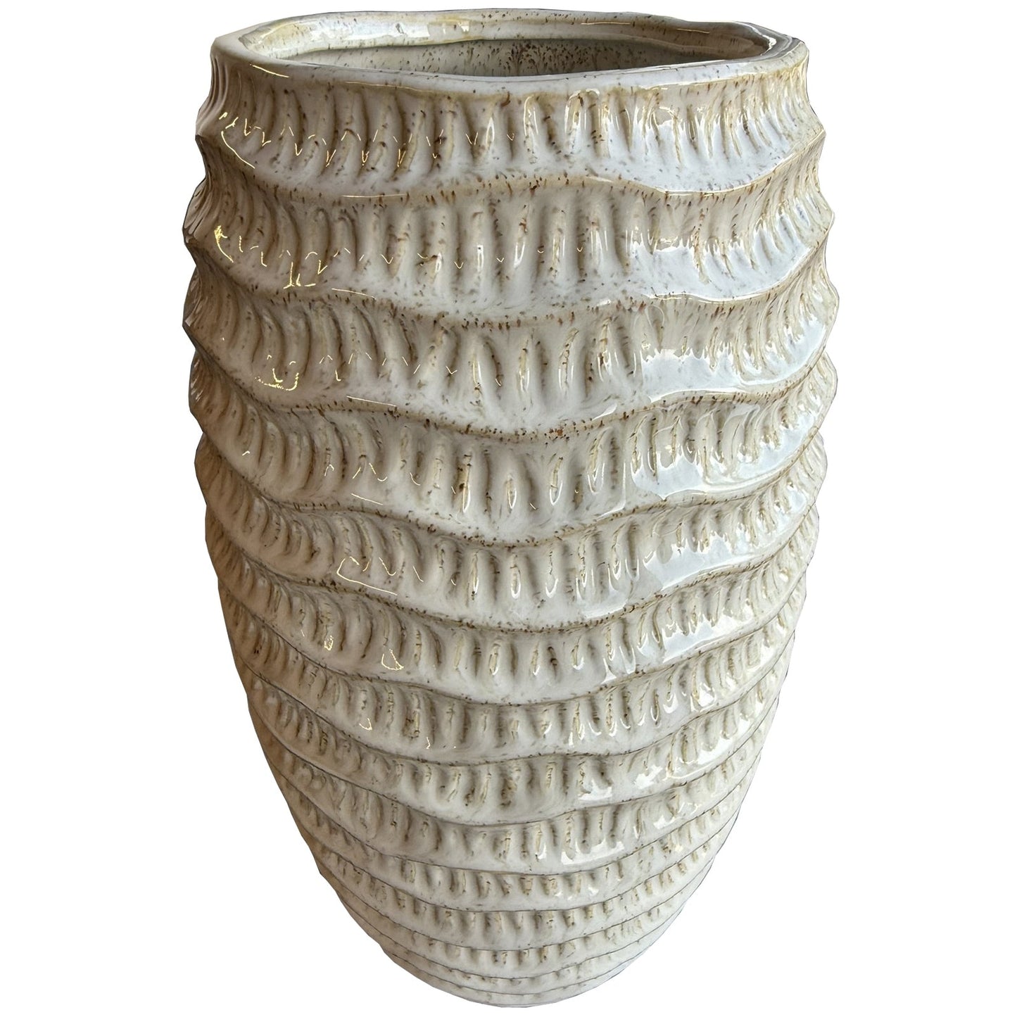 Pallida Tall Ridged Vase for Modern Elegance - Darlington's Décor