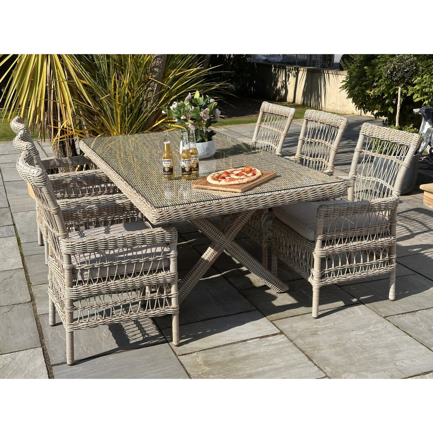 Elegant Outdoor 6 Seater Dining Set - Weatherproof Comfort - Darlington's Décor