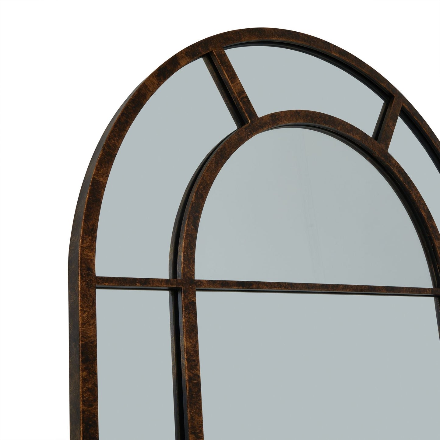 Rust Effect Large Arched Window Mirror for Elegant Decor - Darlington's Décor