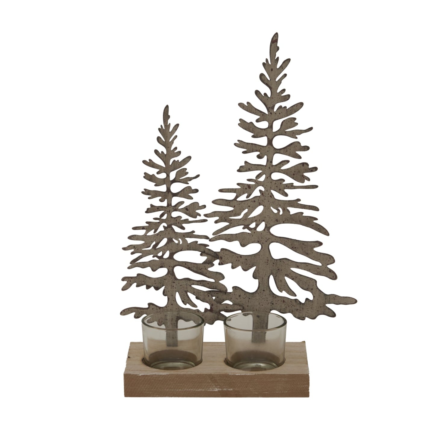 Rustic Double Silhouette Trees On Stand for Winter Decor - Darlington's Décor