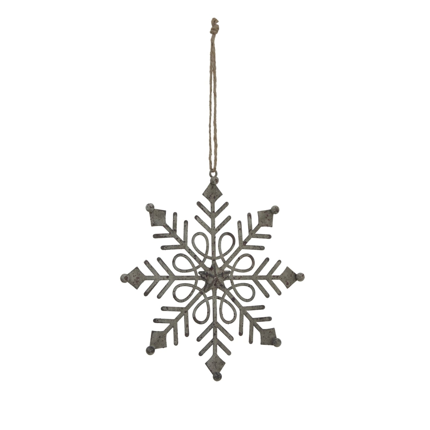 Rustic Hanging Gem Snowflake Decoration for Winter Charm - Darlington's Décor