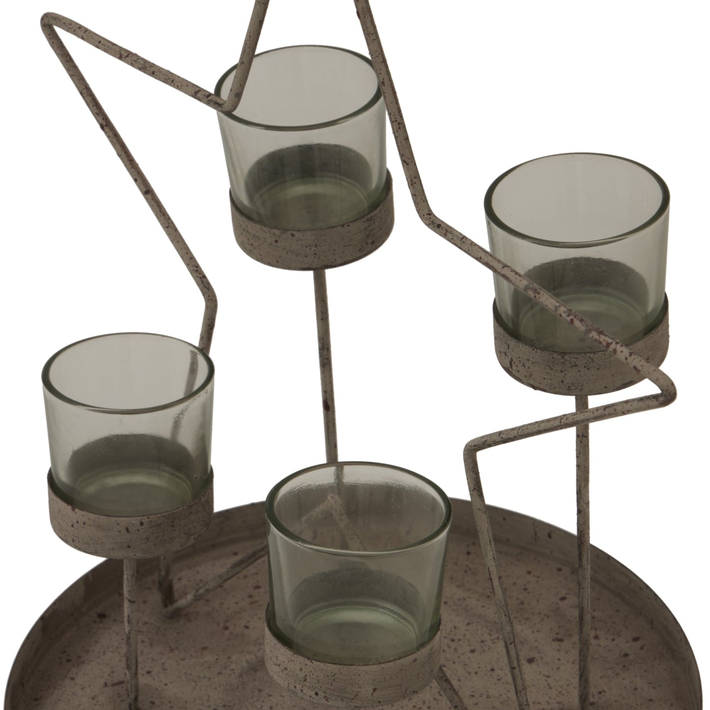 Rustic Outline Star With Four Glass Votives Display - Darlington's Décor