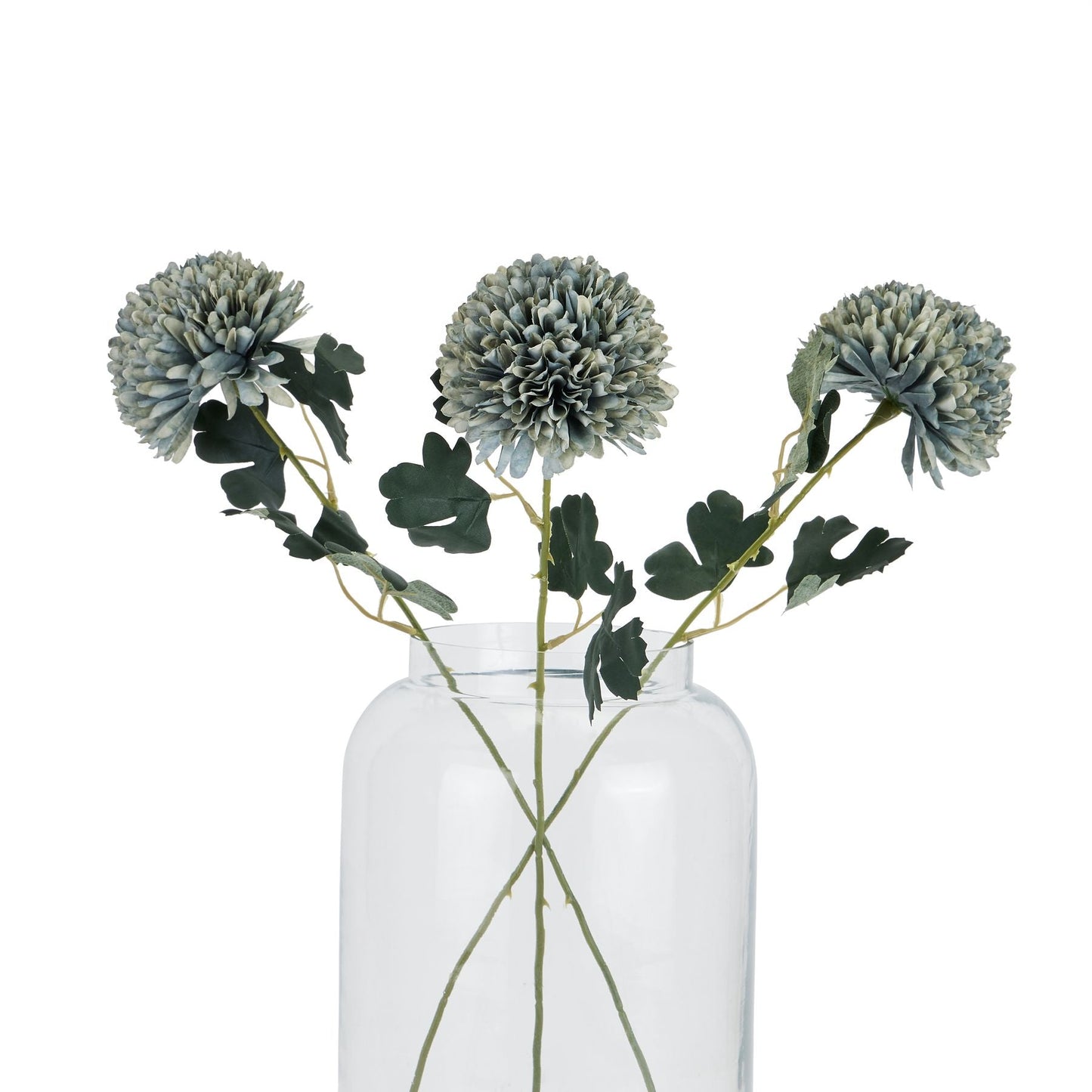 Serene Pale Green Blue Chrysanthemum Floral Stem - Darlington's Décor