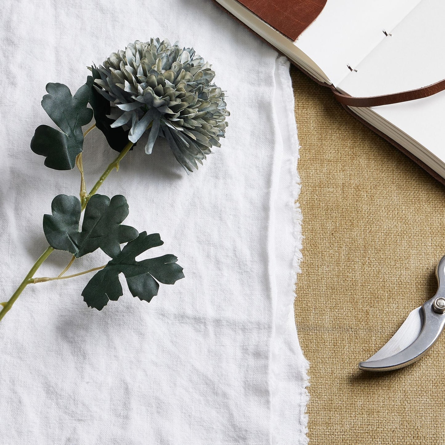 Serene Pale Green Blue Chrysanthemum Floral Stem - Darlington's Décor