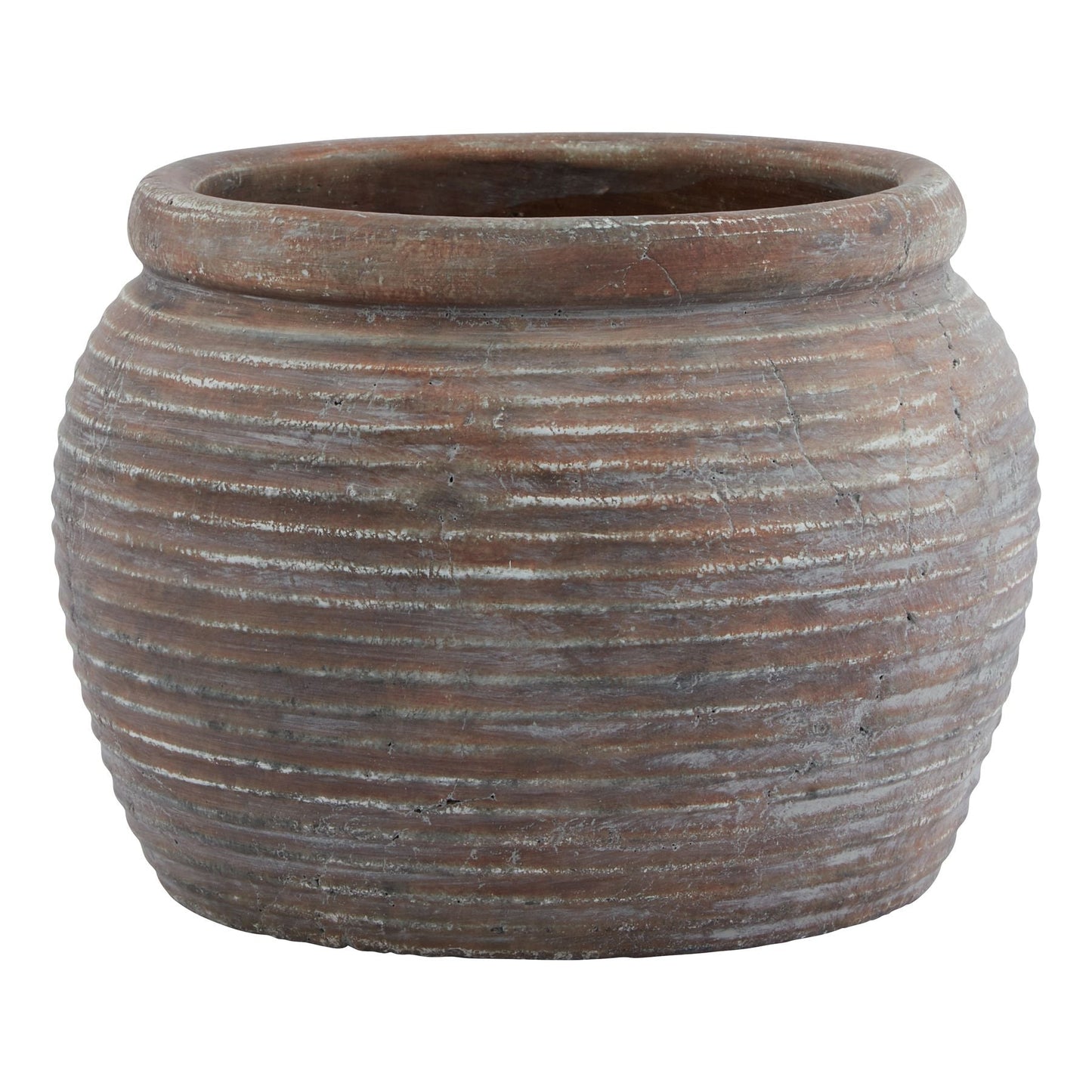 Siena Brown Diameter Rimmed Plant Pot for Stylish Displays - Darlington's Décor