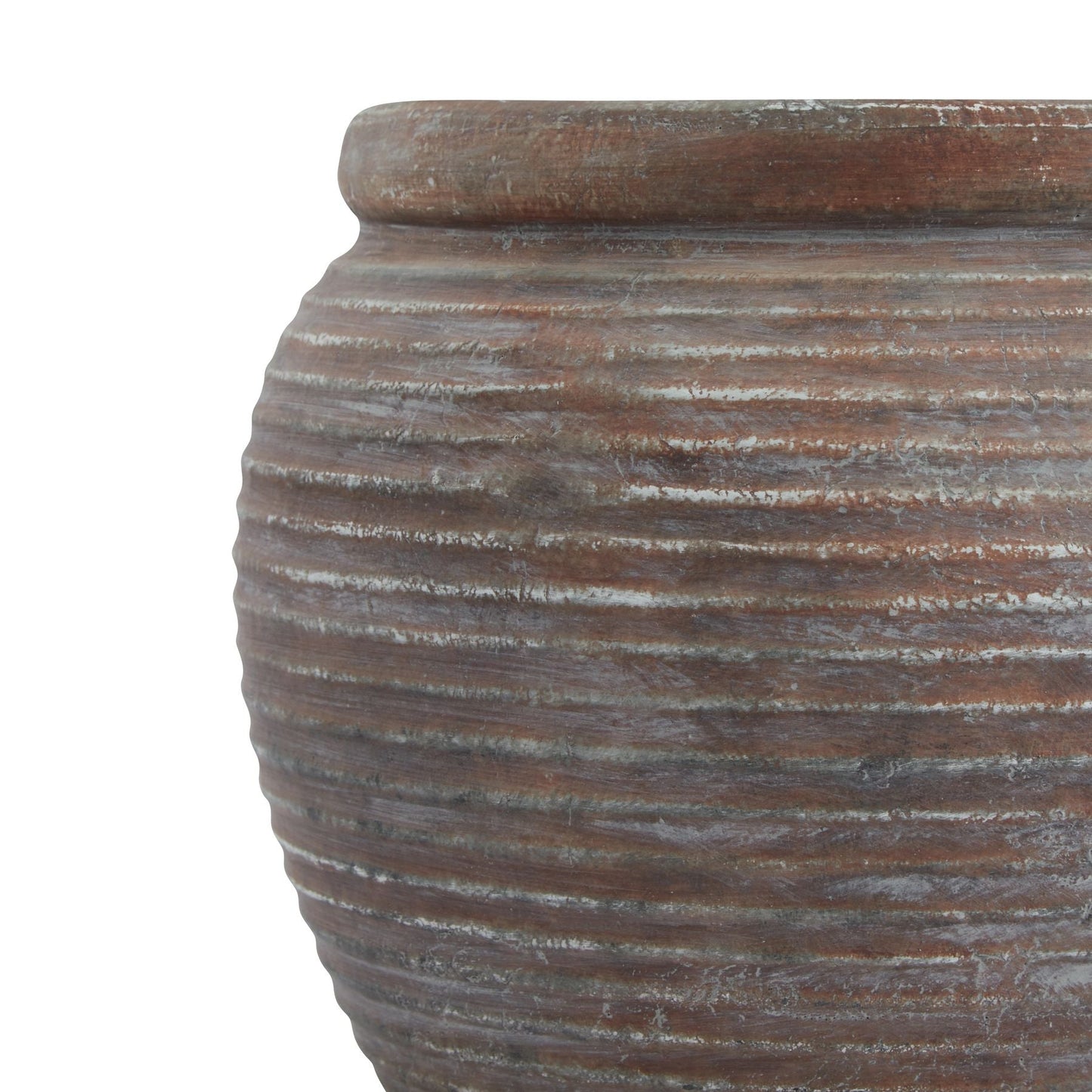 Siena Brown Diameter Rimmed Plant Pot for Stylish Displays - Darlington's Décor