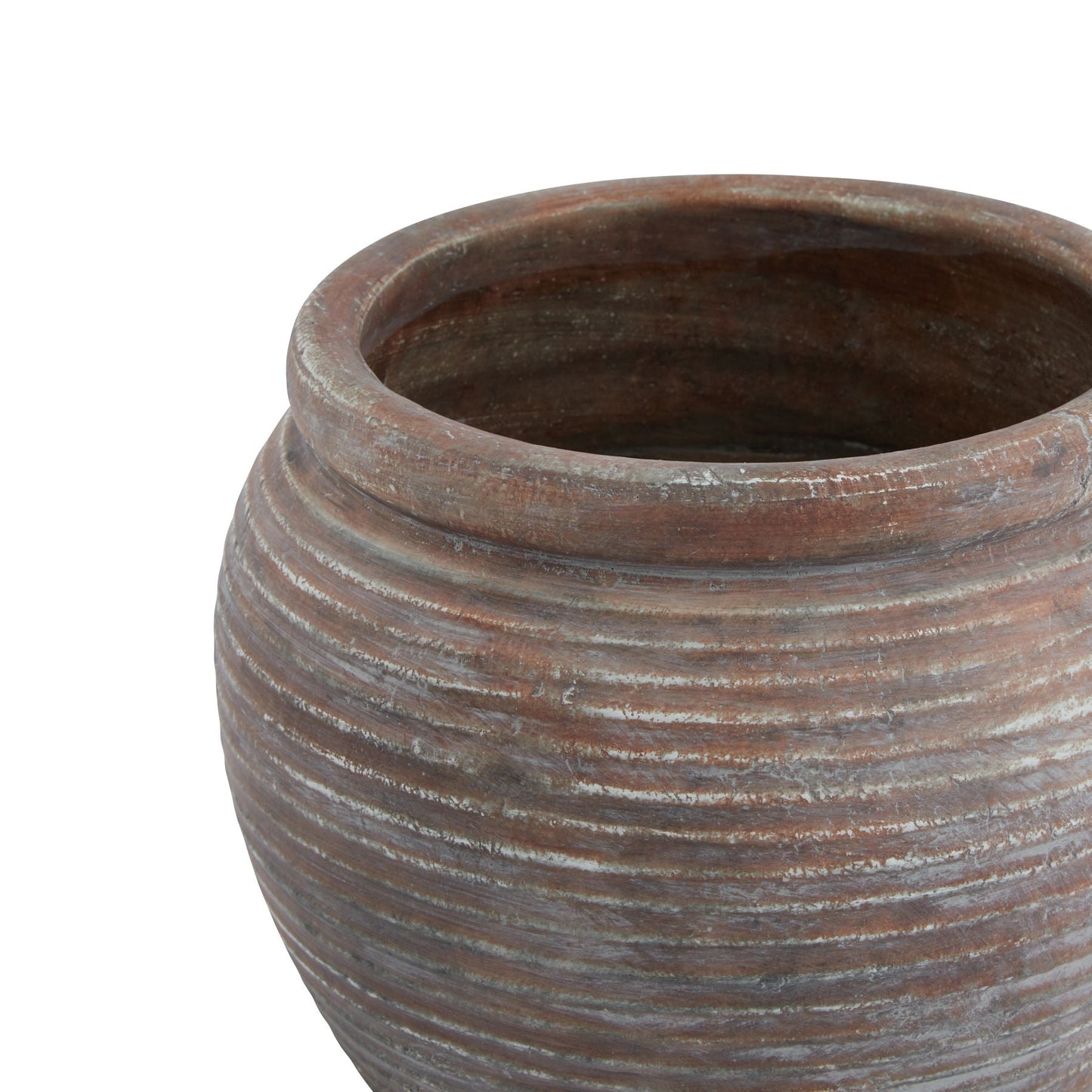 Siena Brown Diameter Rimmed Plant Pot for Stylish Displays - Darlington's Décor