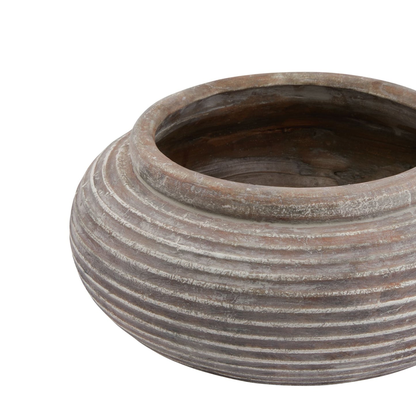 Siena Brown Round Ribbed Planter for Elegant Styling - Darlington's Décor