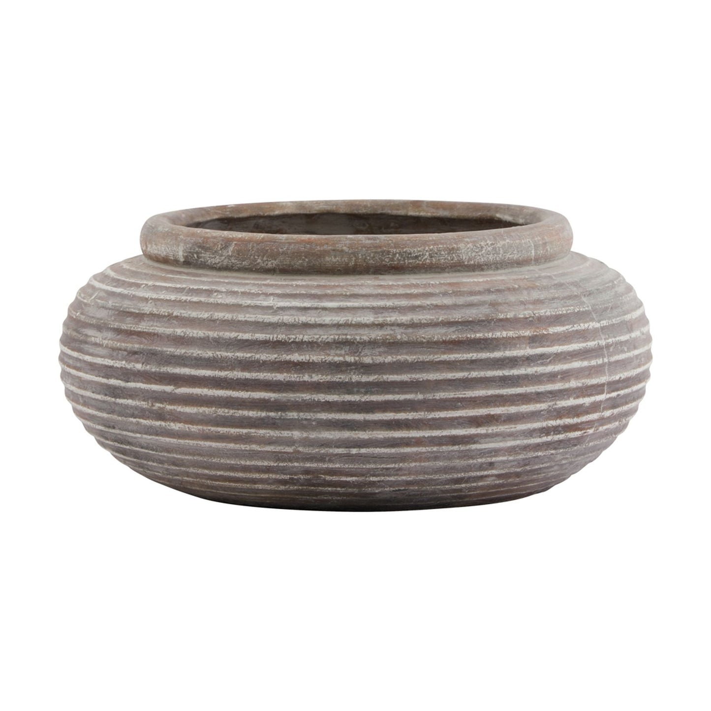 Siena Brown Round Ribbed Planter for Elegant Styling - Darlington's Décor