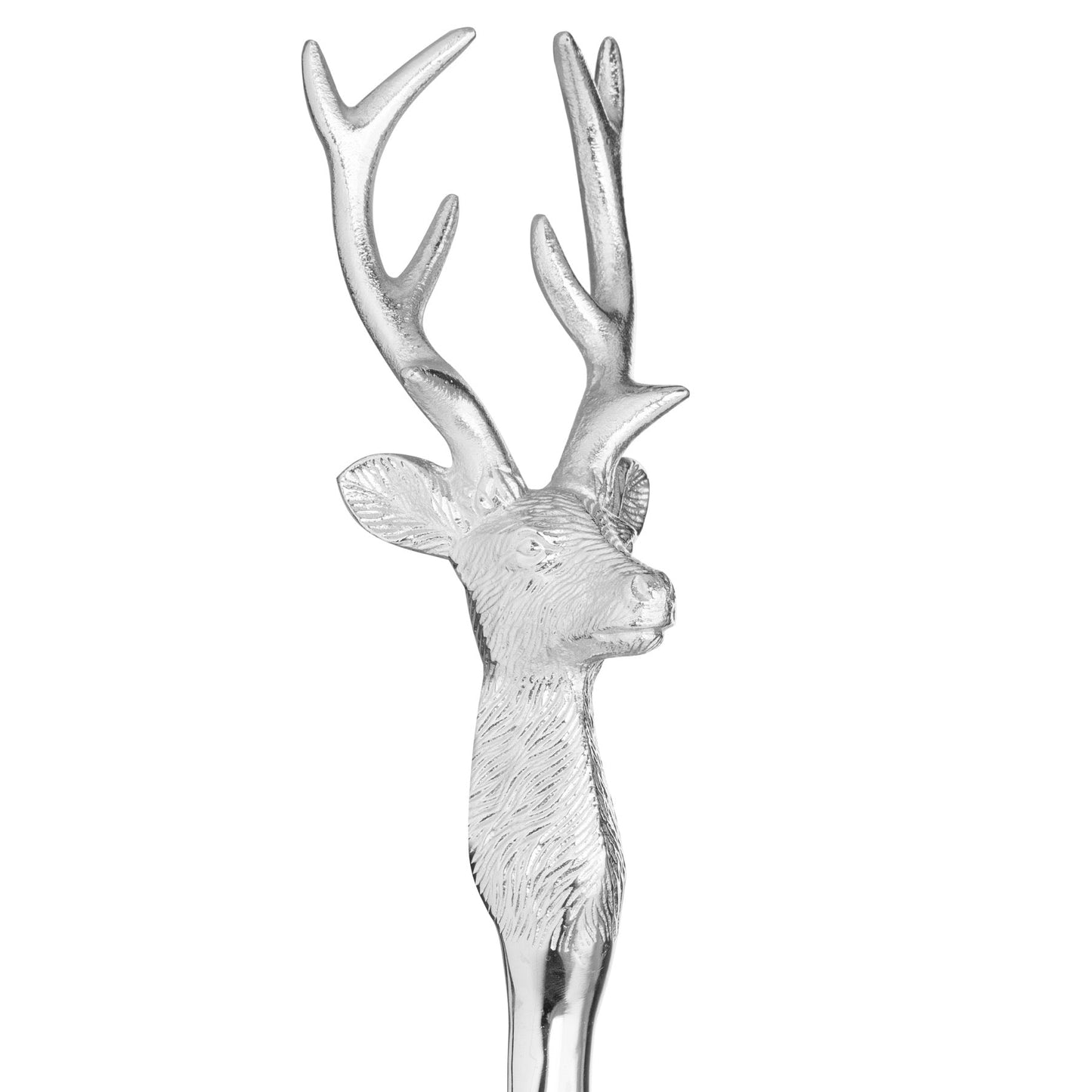 Silver Nickel Stag Head Detail Shoe Horn for Elegance - Darlington's Décor