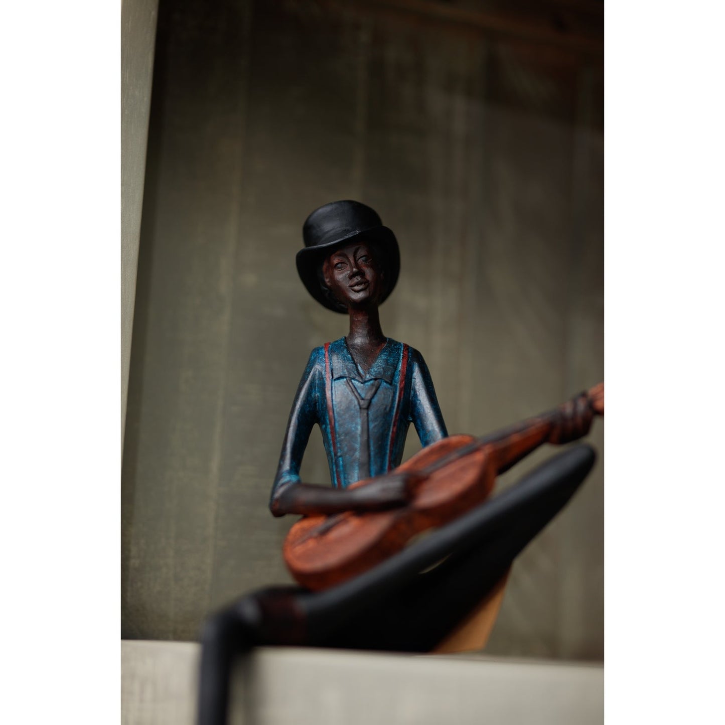 Sitting Jazz Band Strings - Charming Guitar Player Figurine - Darlington's Décor