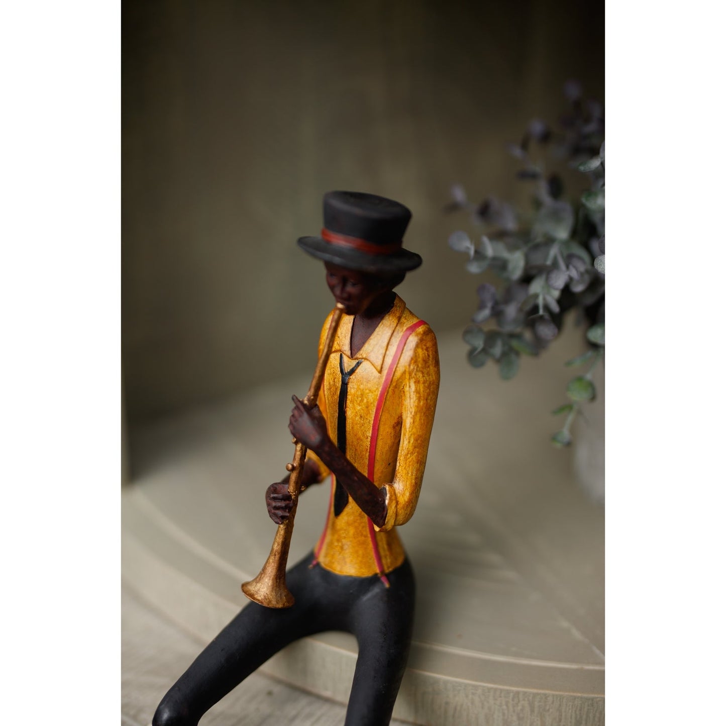 Sitting Jazz Band Trumpeter Figurine for Vintage Charm - Darlington's Décor