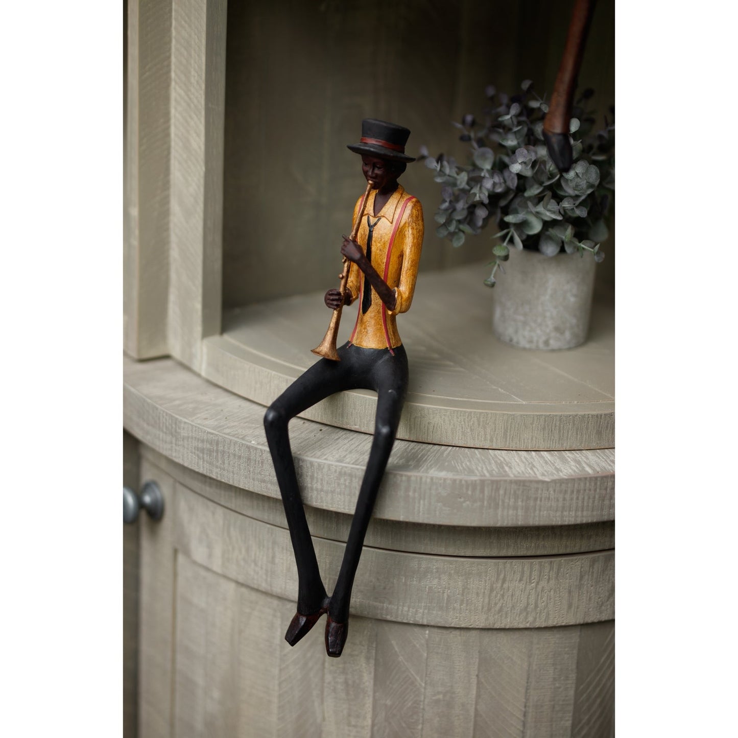 Sitting Jazz Band Trumpeter Figurine for Vintage Charm - Darlington's Décor
