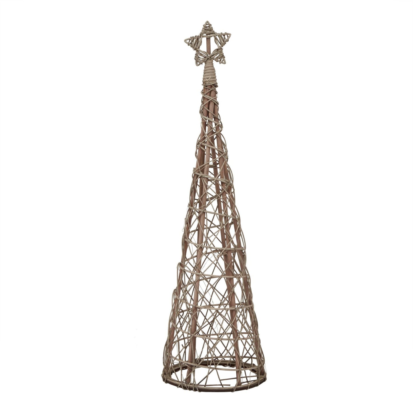 Small LED Wicker Christmas Tree With Star Accent - Darlington's Décor