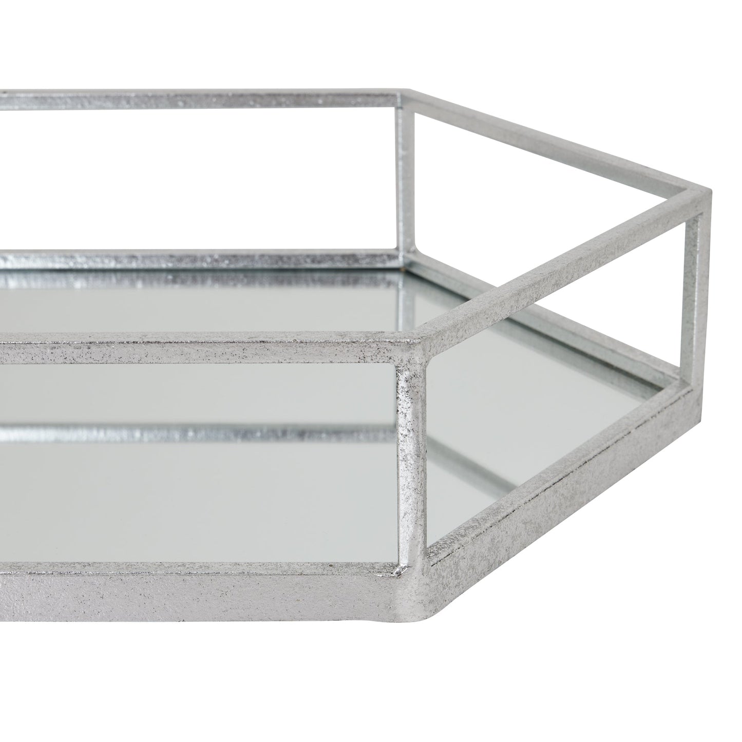 Sophisticated Silver Hexagon Set Of Two Trays - Darlington's Décor