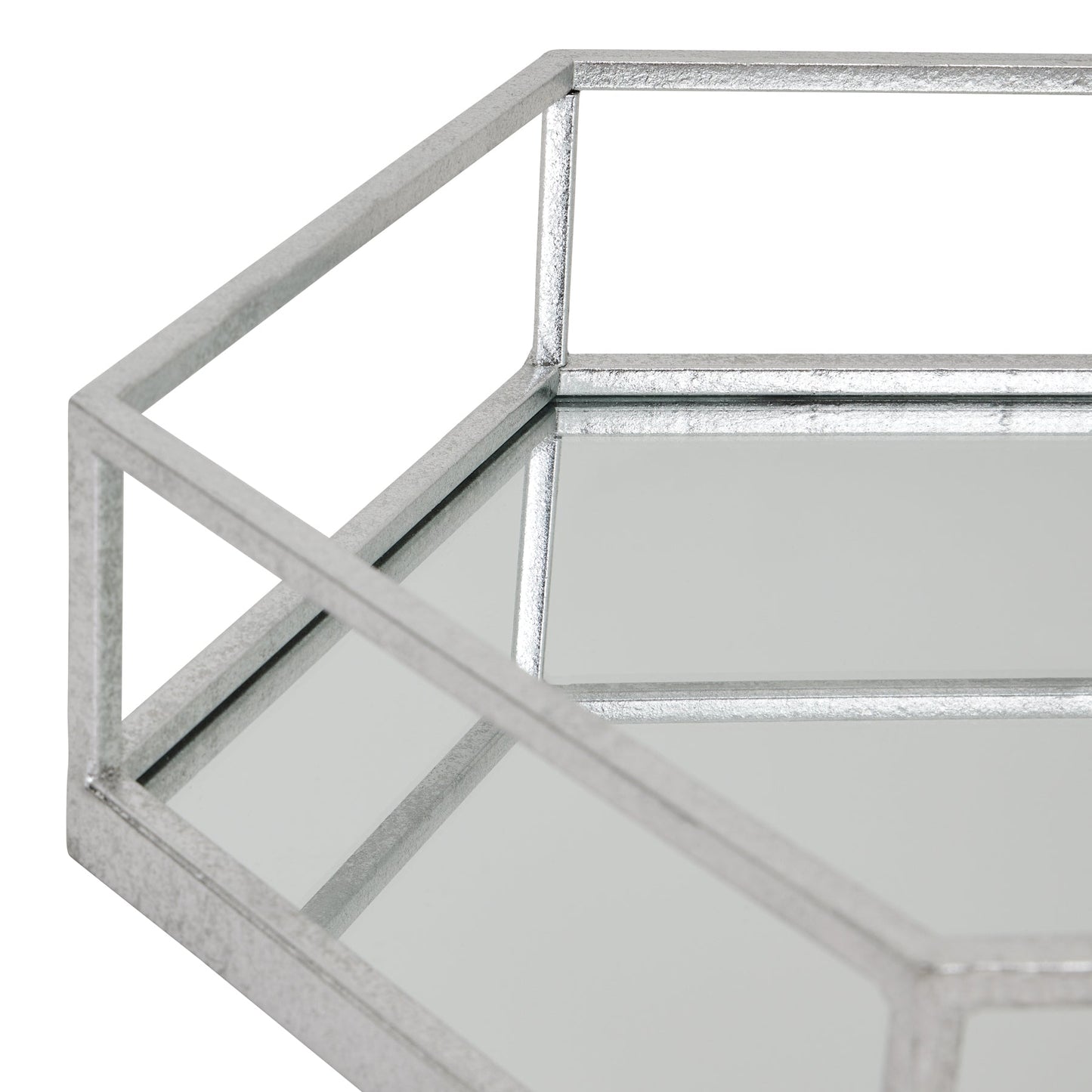 Sophisticated Silver Hexagon Set Of Two Trays - Darlington's Décor