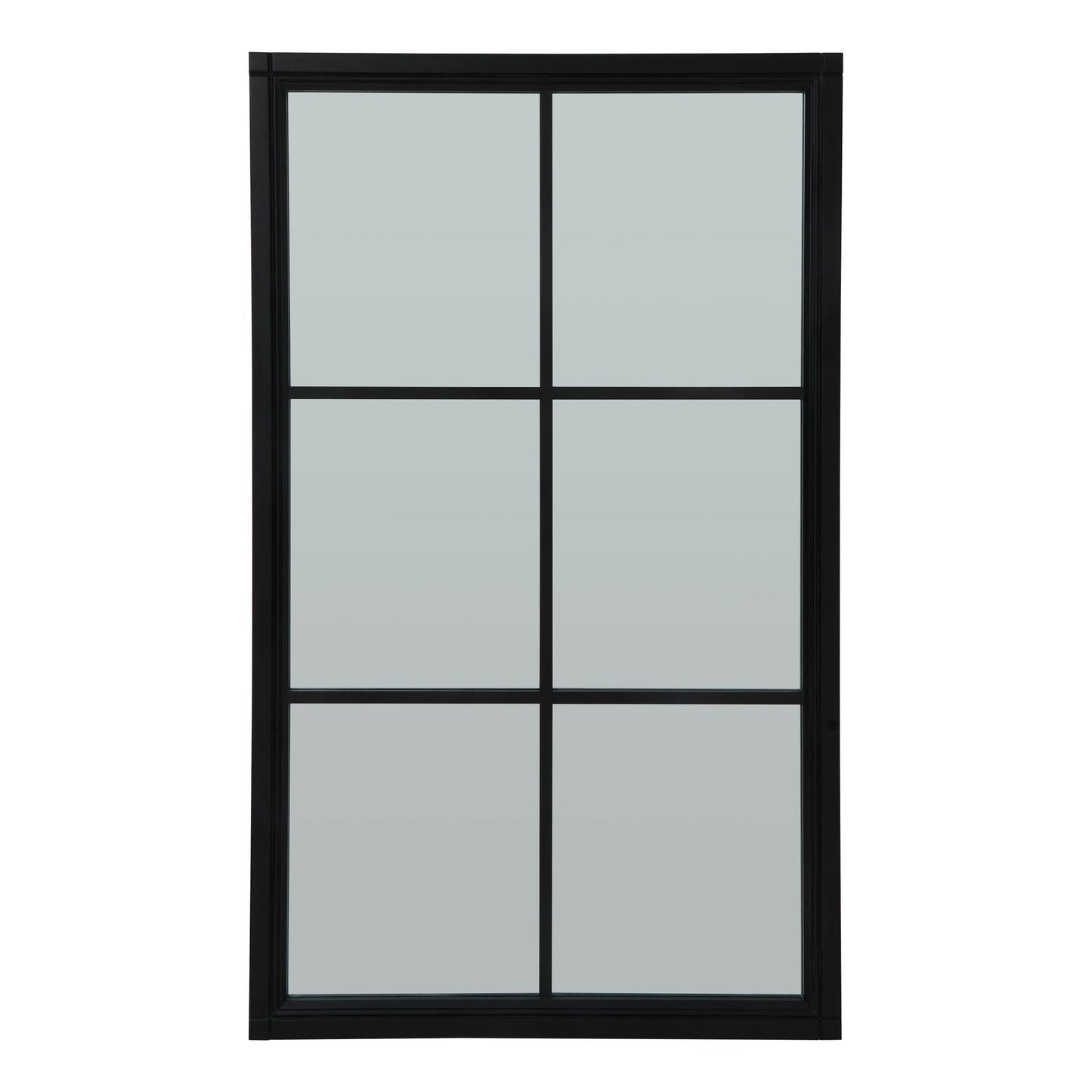 Stylish Black Wood Large Window Mirror for Modern Spaces - Darlington's Décor
