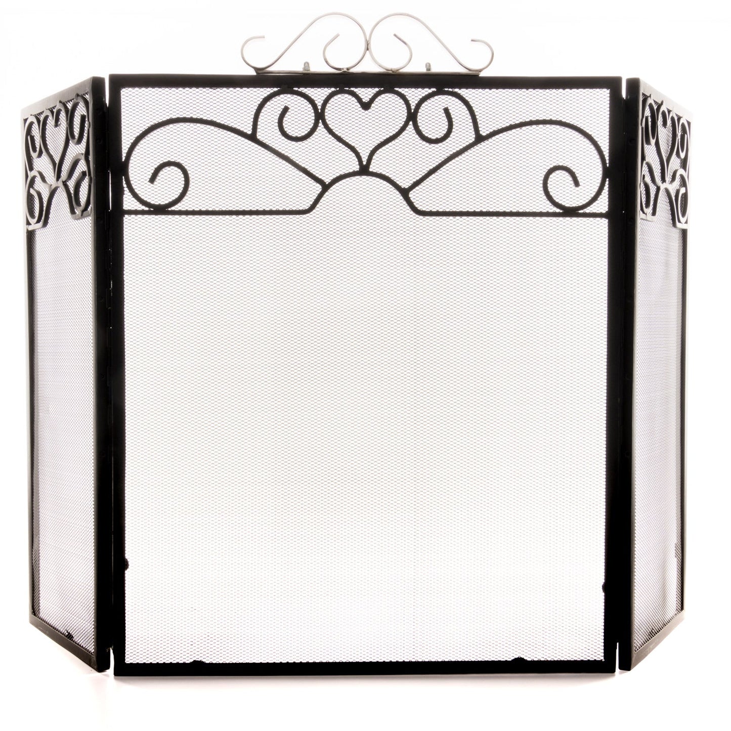 Stylish Chrome Topped Three Fold Fire Screen - Darlington's Décor