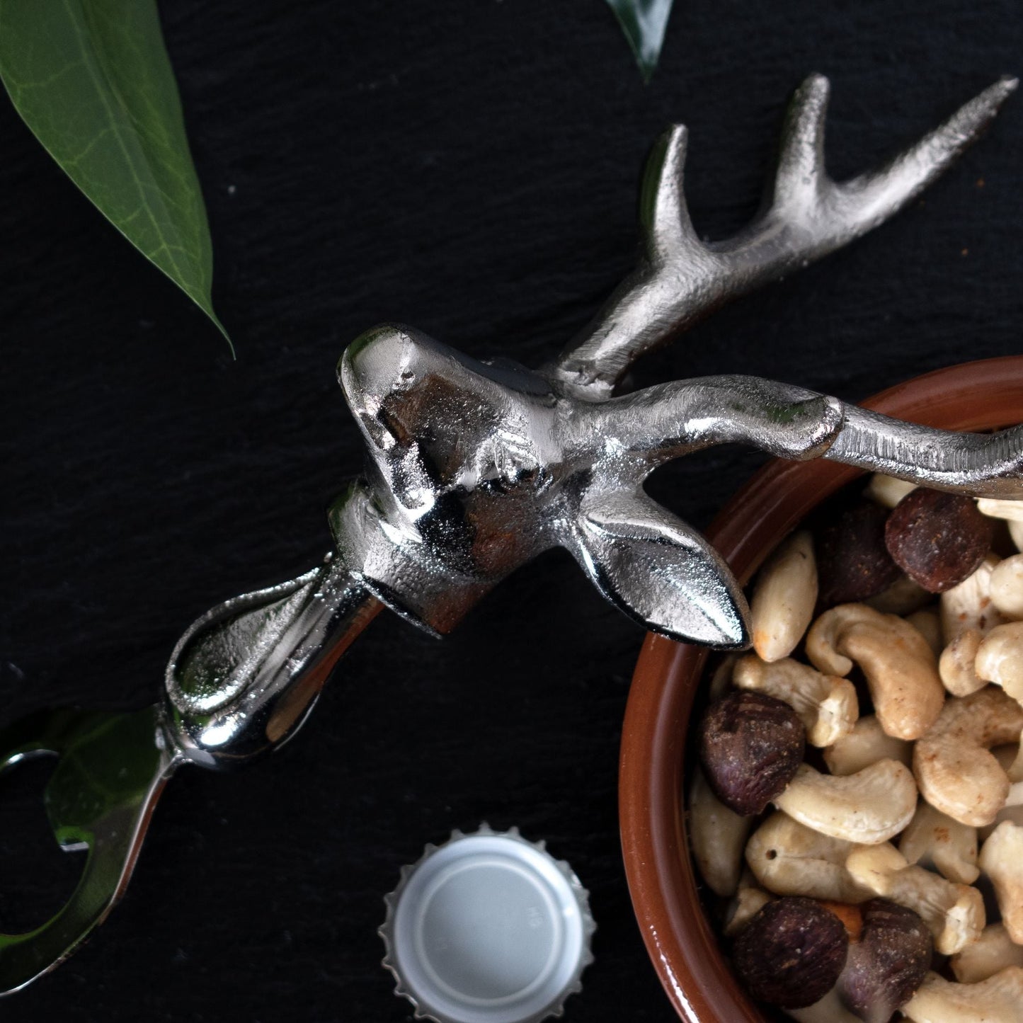 Stylish Silver Nickel Stag Head Detail Bottle Opener - Darlington's Décor