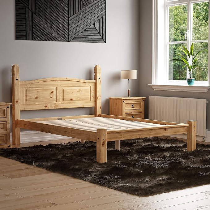 Vida Designs - Corona Double Bed Frame in Beige Pine - Darlington's Décor