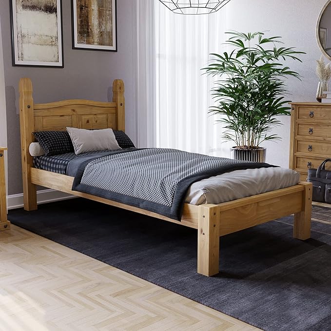 Vida Designs - Corona Double Bed Frame in Beige Pine - Darlington's Décor
