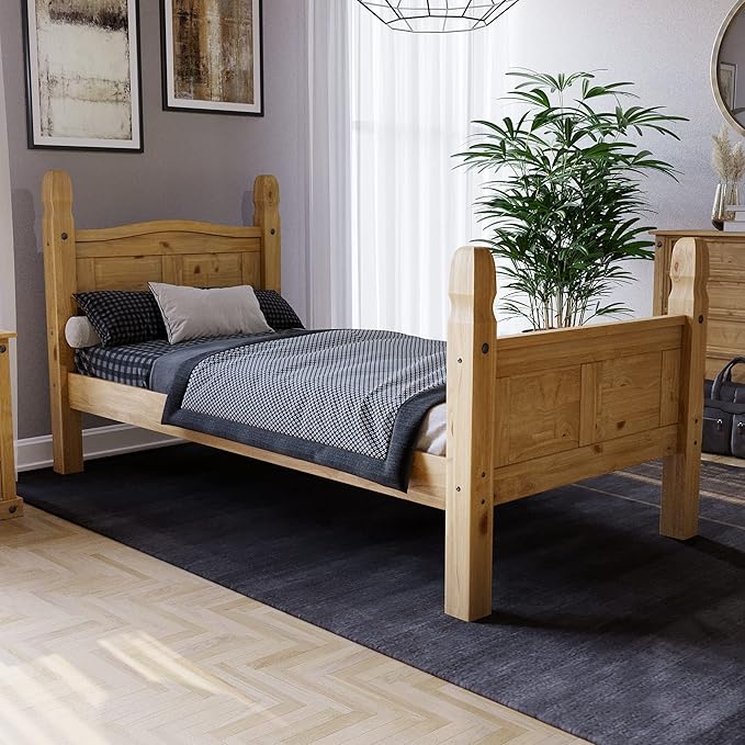 Vida Designs - Corona Double Bed Frame in Beige Pine - Darlington's Décor