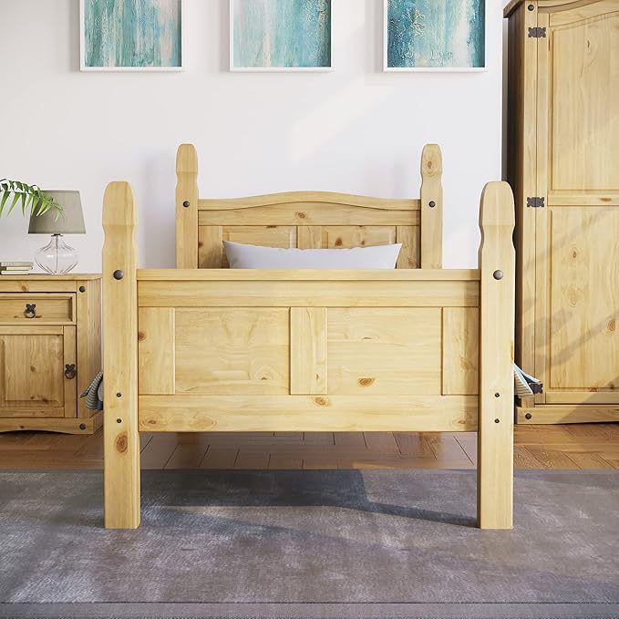 Vida Designs - Corona Double Bed Frame in Beige Pine - Darlington's Décor