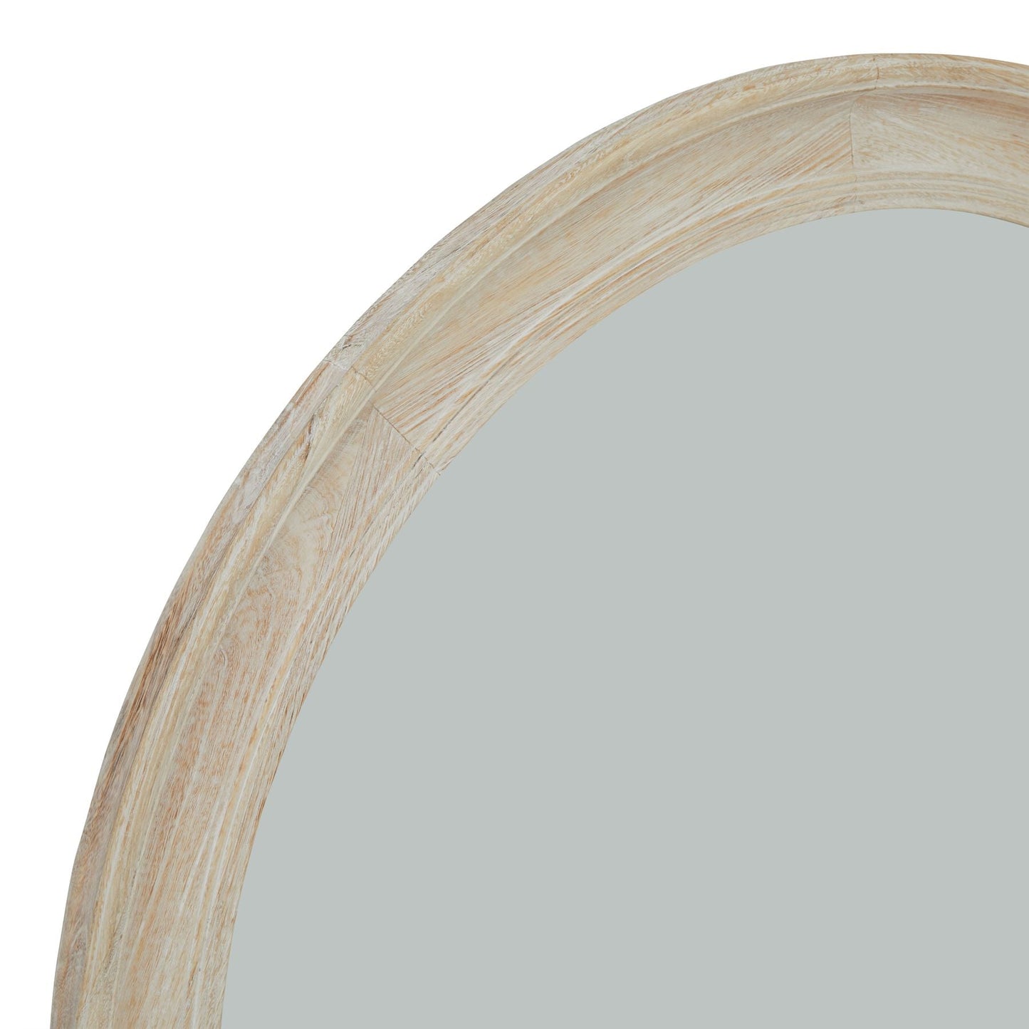 Washed Wood Round Framed Large Mirror for Rustic Charm - Darlington's Décor