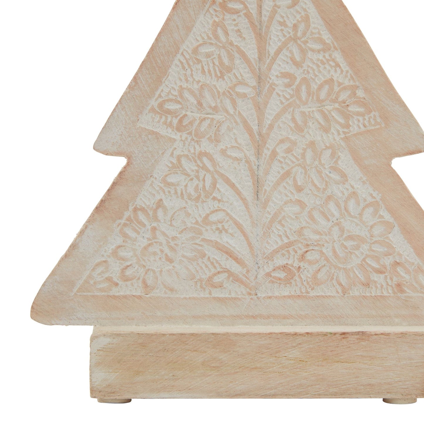 White Wash Collection Wooden Patterned Decorative Tree Accent - Darlington's Décor