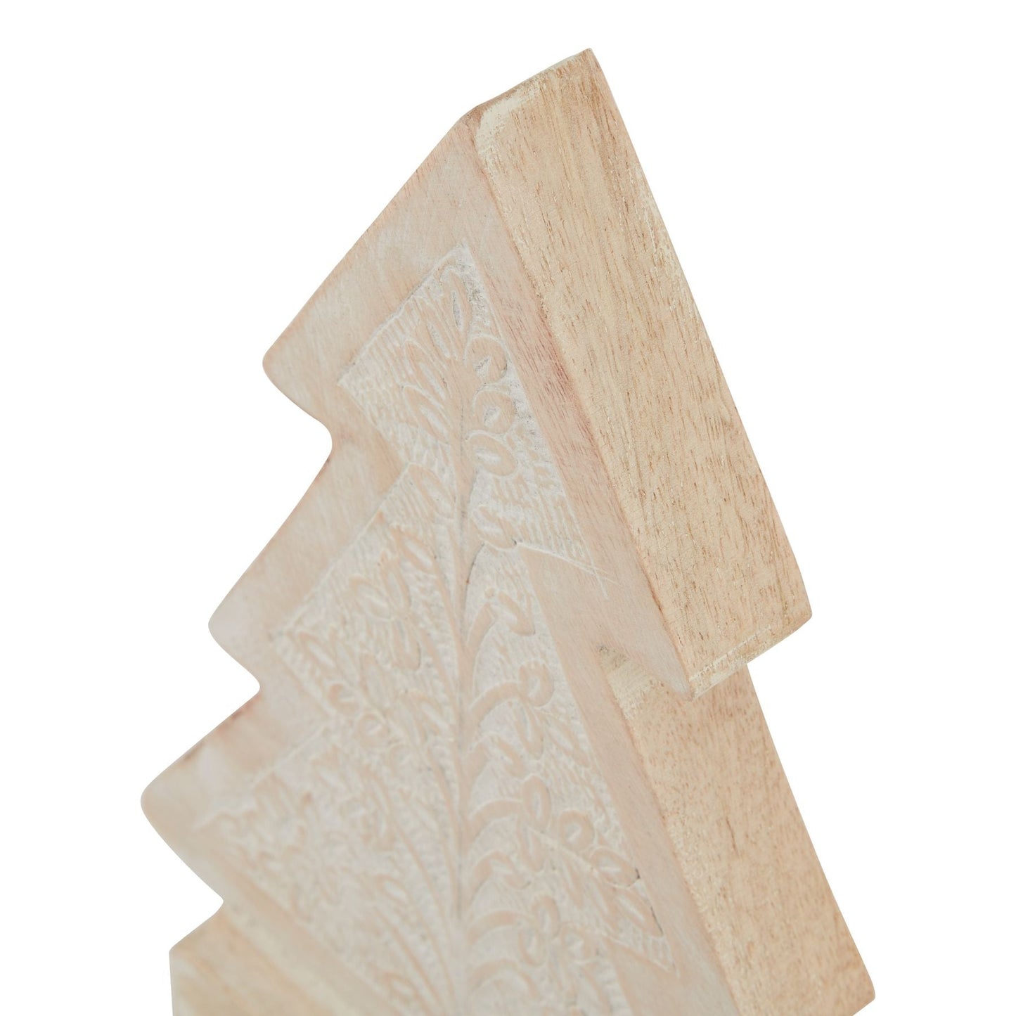 White Wash Collection Wooden Patterned Decorative Tree Accent - Darlington's Décor