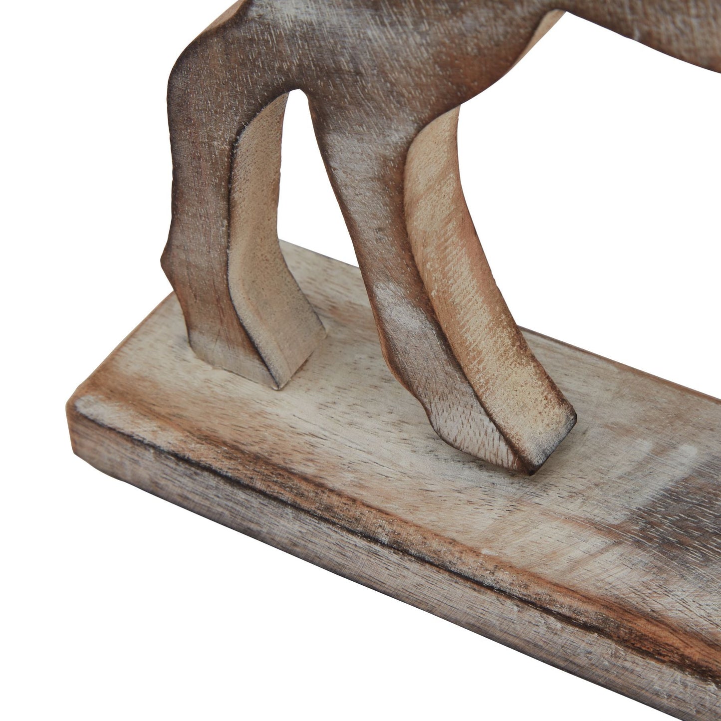 White Wash Collection Wooden Reindeer Decoration for Rustic Charm - Darlington's Décor