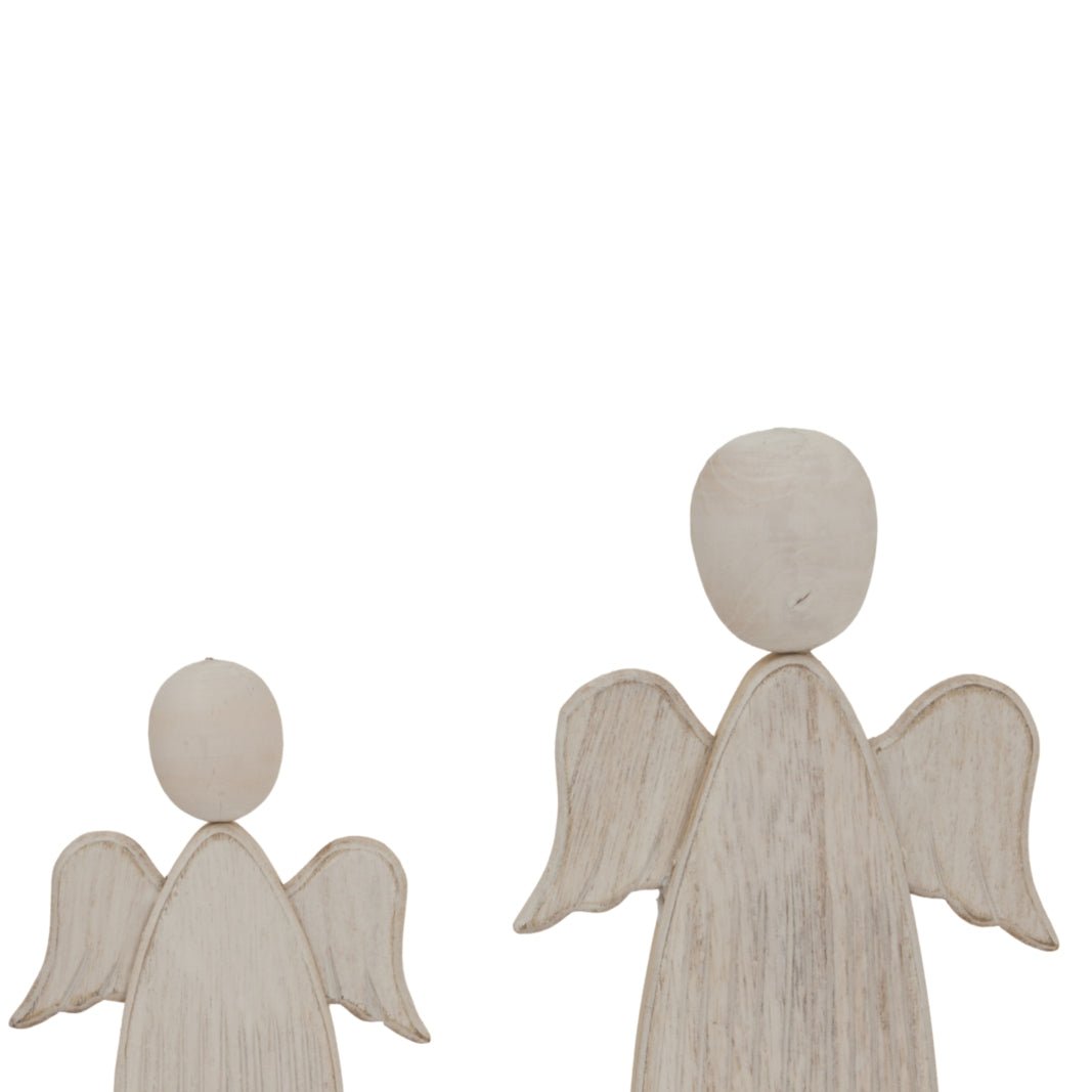 Whitewashed Rustic Angel - Timeless Serenity Decor Piece - Darlington's Décor