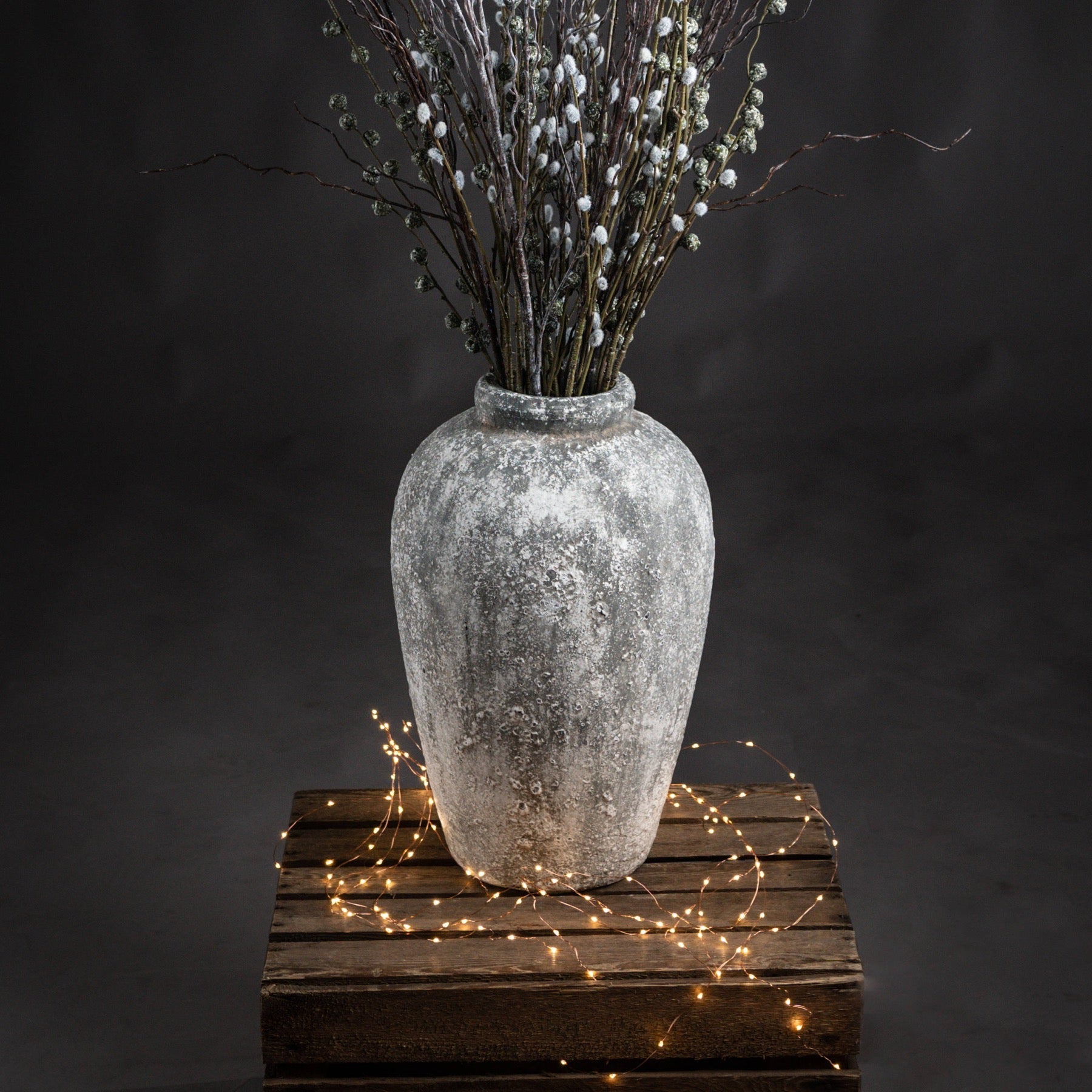Aged Stone Tall Ceramic Vase for Stunning Arrangements - Darlington's Décor