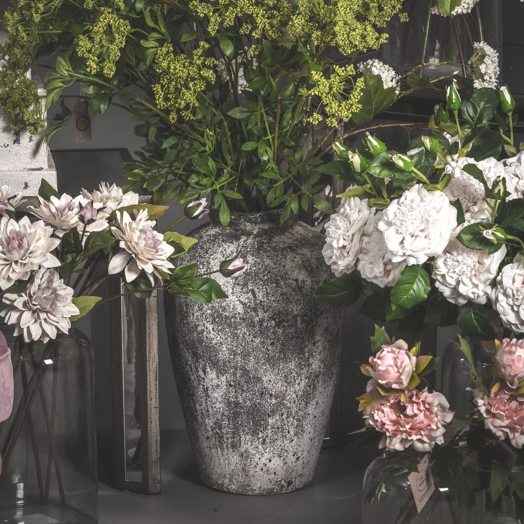 Aged Stone Tall Ceramic Vase for Stunning Arrangements - Darlington's Décor