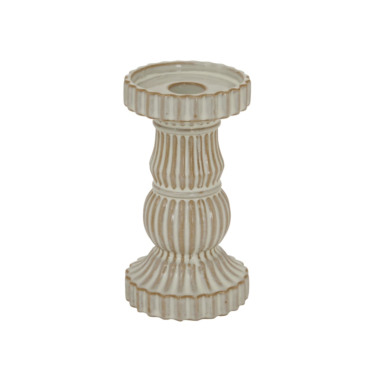 Alora Ceramic Pillar Candle Holder for Elegant Illumination - Darlington's Décor