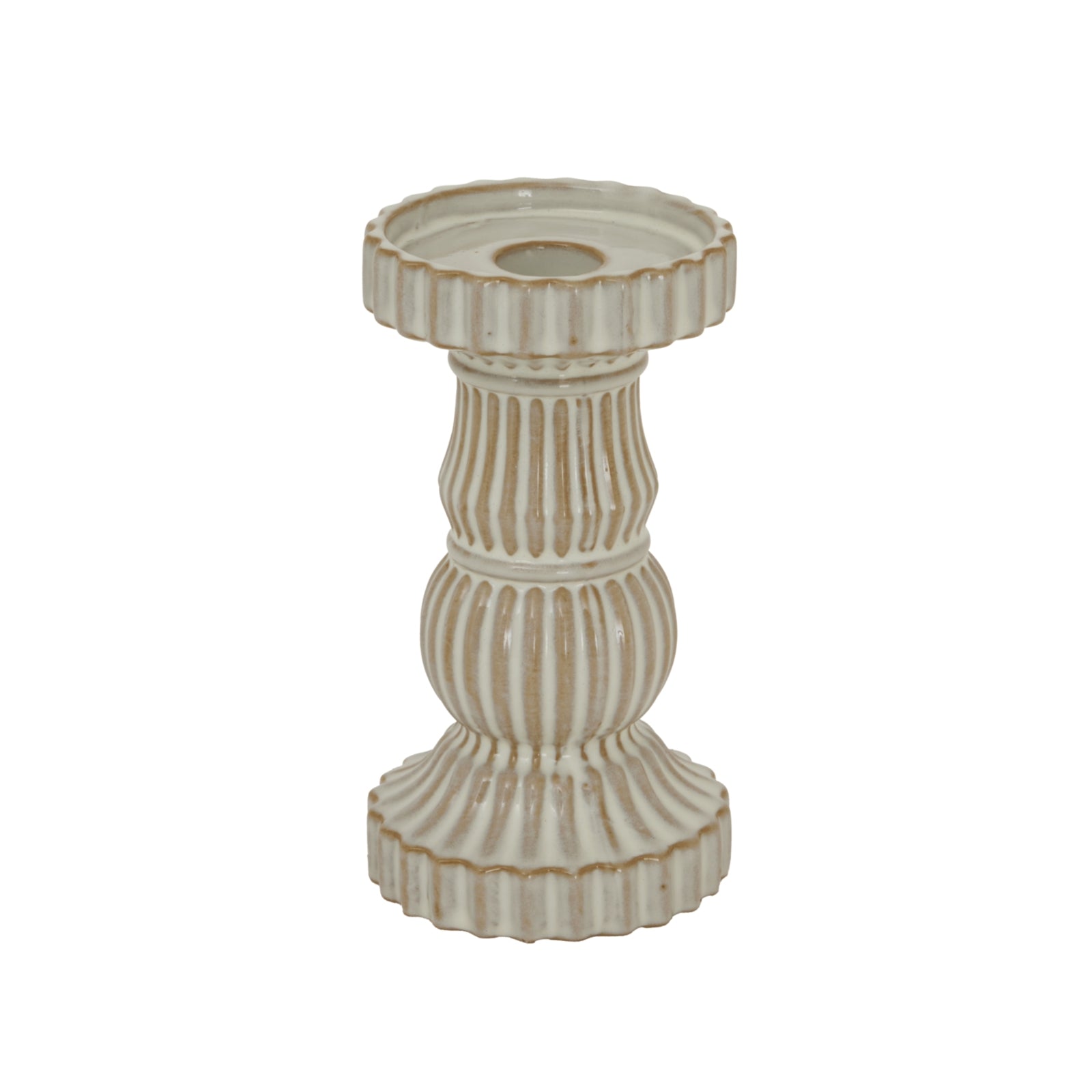 Alora Ceramic Pillar Candle Holder for Elegant Illumination - Darlington's Décor