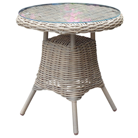 Chic Elegant Amalfi Collection Outdoor Bistro Table With Glass Top - Darlington's Décor
