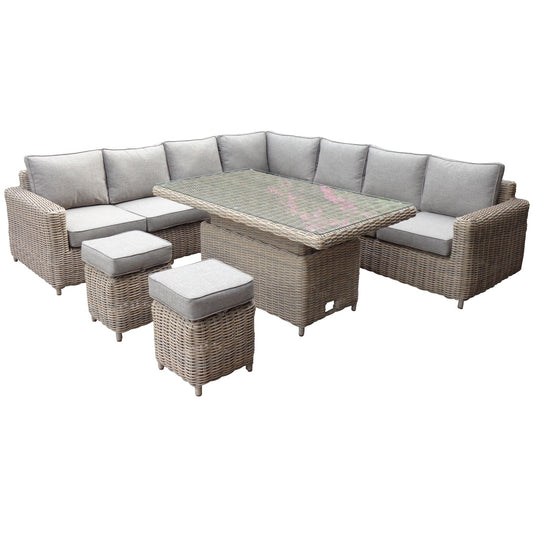 Elegant Amalfi Outdoor Corner Set With Riser Table for Comfort - Darlington's Décor