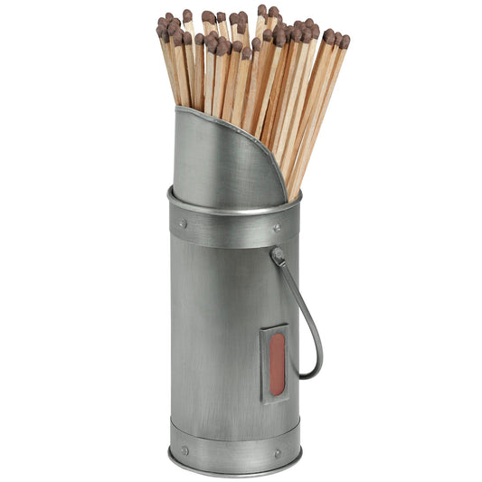 Antique Pewter Match Holder With 60 Matches Elegance - Darlington's Décor