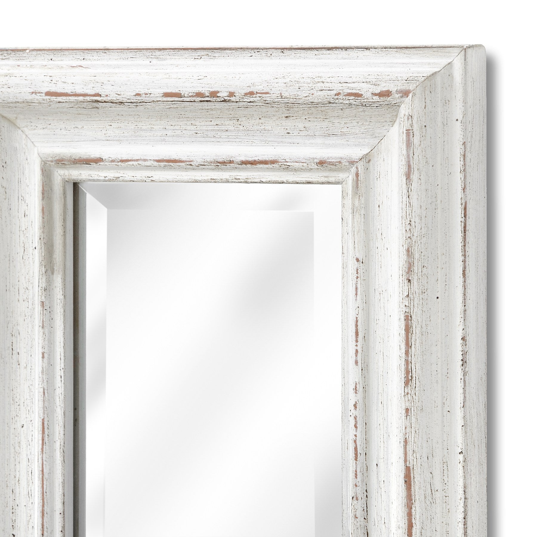 Antique White Frame Narrow Wall Mirror for Elegant Spaces - Darlington's Décor