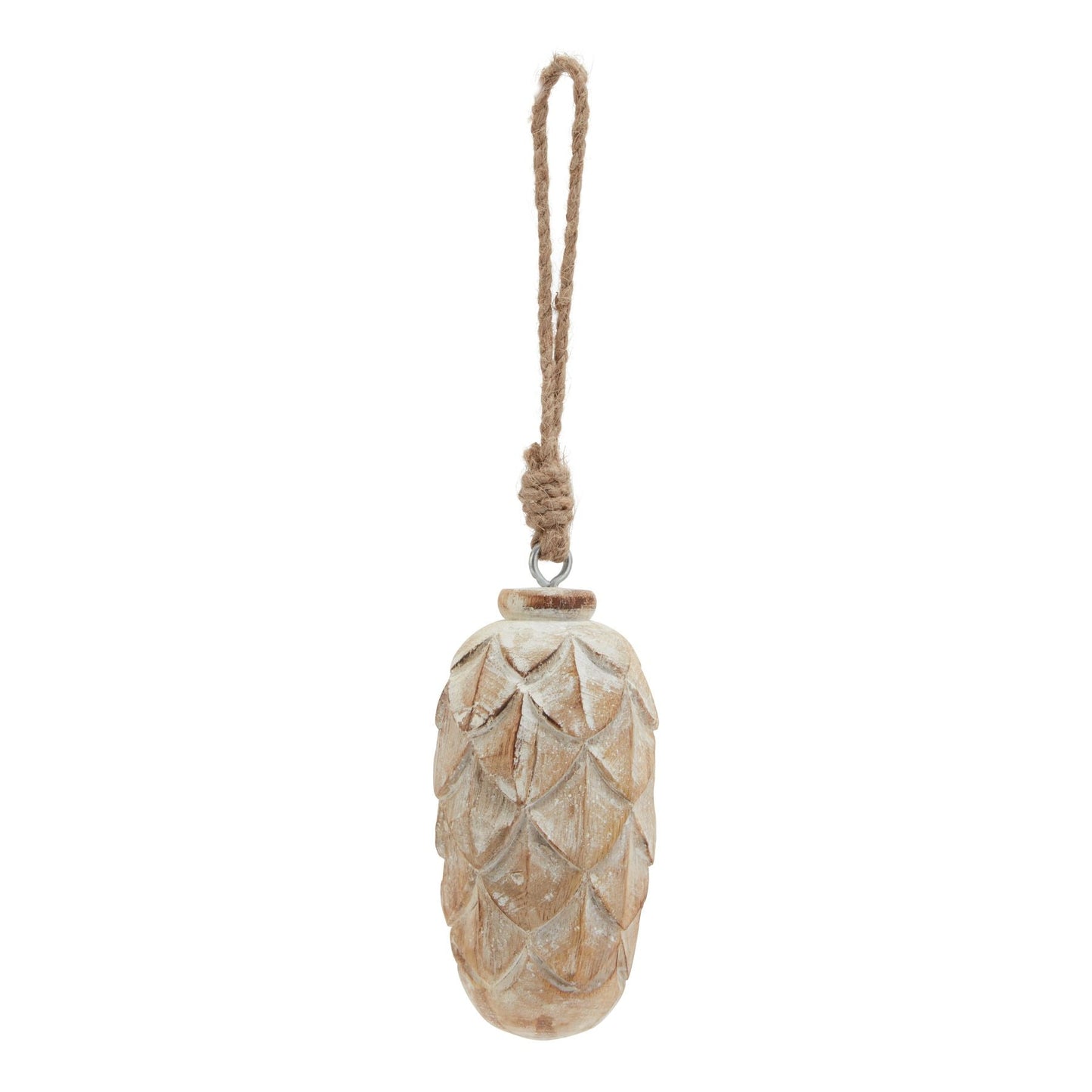 Antique White Wash Pine Cone Bauble for Holiday Charm - Darlington's Décor